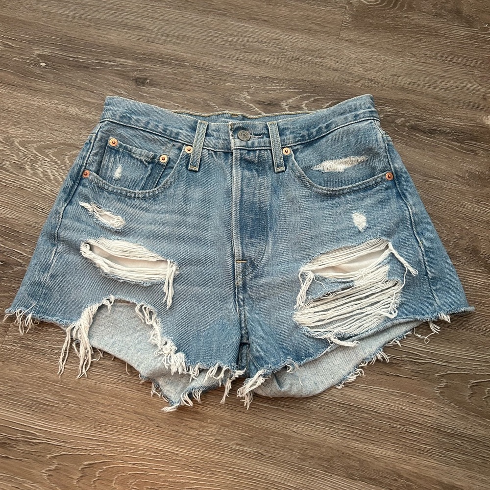 Levi’s 501 Distressed Denim Jean Shorts - Women’s 26